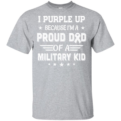 I Purple Up Proud Dad Of A Military Kid Child-T-Shirt & Hoodie-Classic T-Shirt-Sport Grey