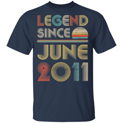Legend Since June 2011 Vintage 10th Birthday Gifts Youth-Youth Shirt-Youth T-Shirt-Navy
