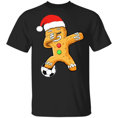 Dabbing Gingerbread Santa Soccer Christmas Pajama Gifts-T-Shirt & Sweatshirt-Classic T-Shirt-Black