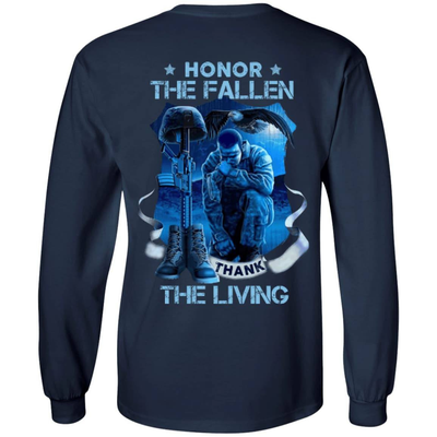 Honnor The Fallen-T-Shirt & Hoodie-Long Sleeve T-Shirt-Navy