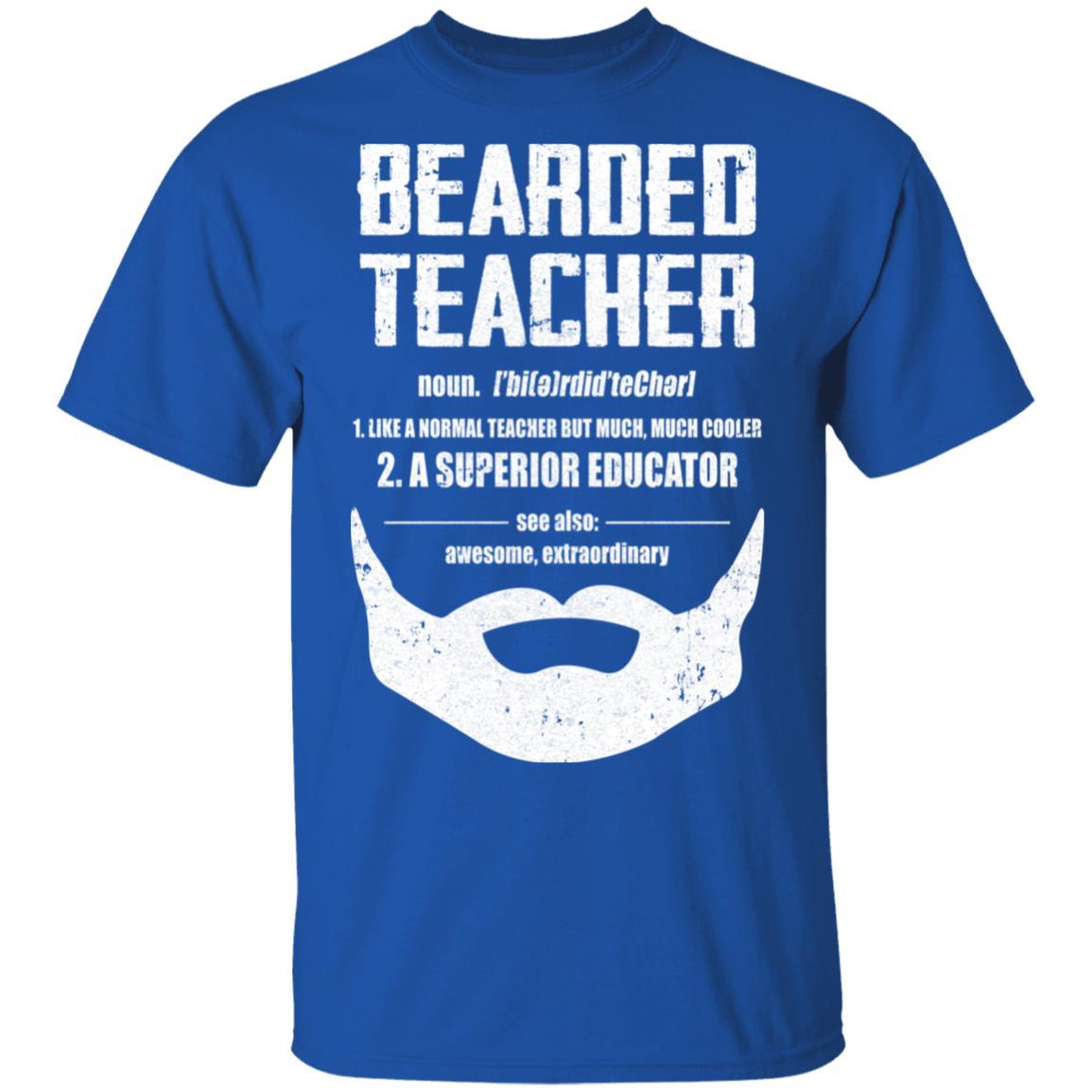 Bearded Teacher Like A Normal Teacher But Much Cooler-T-Shirt & Hoodie-Classic T-Shirt-Royal