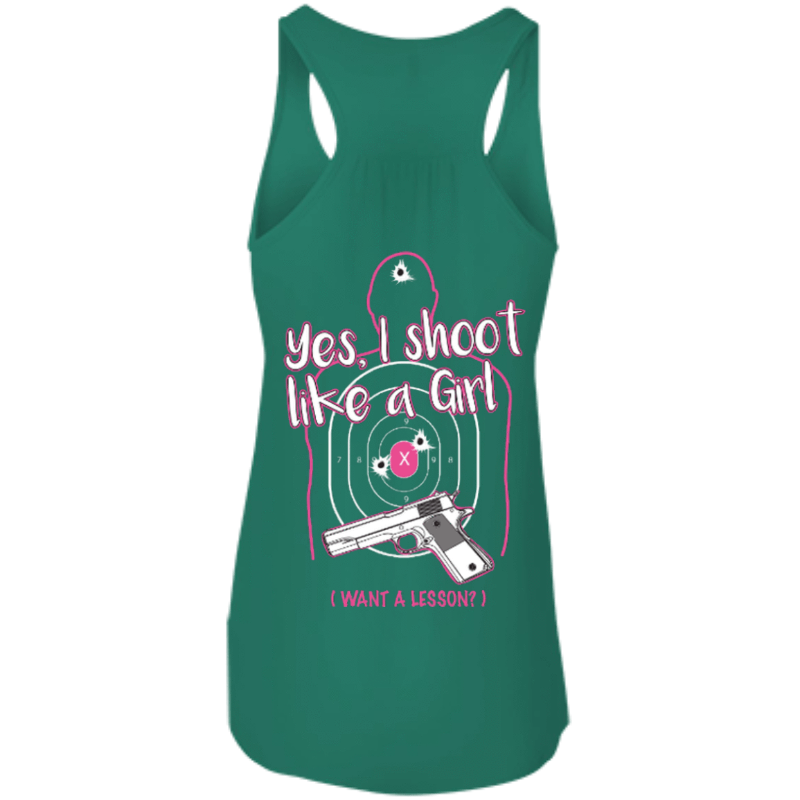 I Shoot Like A Girl-T-Shirt & Hoodie-Women's Flowy Racerback Tank-Kelly
