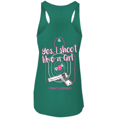 I Shoot Like A Girl-T-Shirt & Hoodie-Women's Flowy Racerback Tank-Kelly