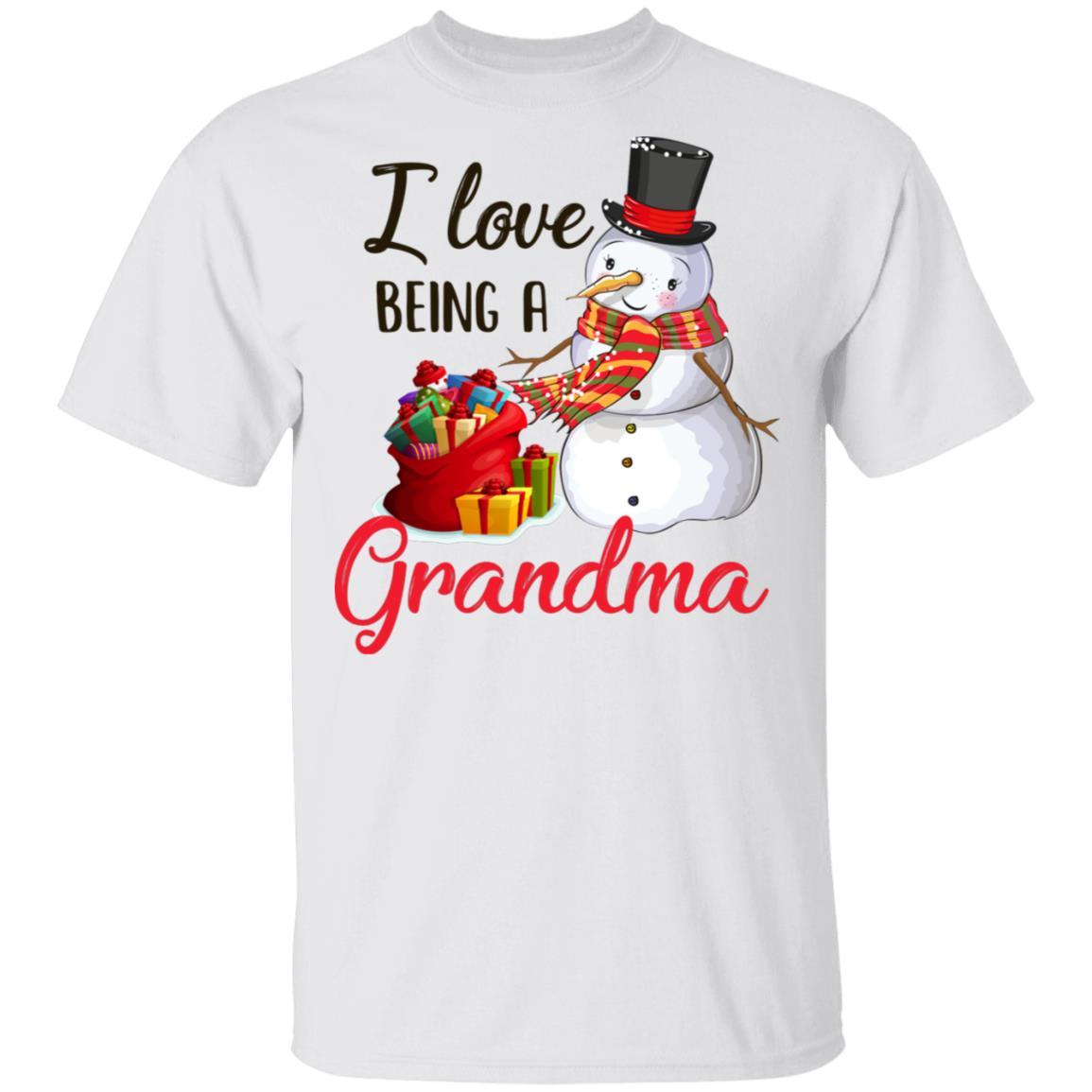 I Love Being A Grandma Snowman Gift For Christmas Day-T-Shirt & Sweatshirt-Classic T-Shirt-White