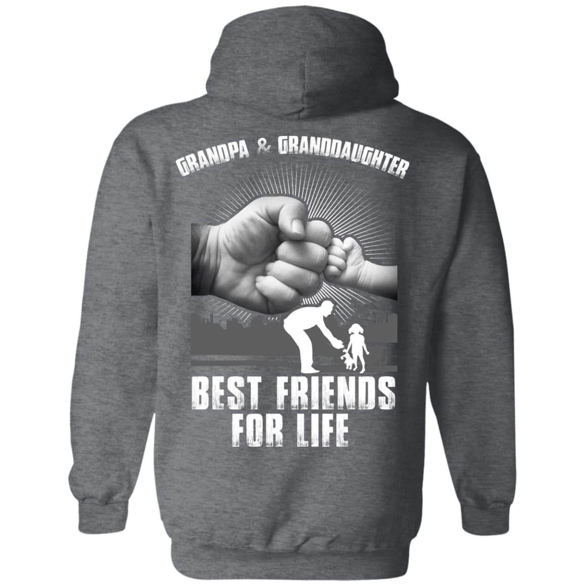 Grandpa And Granddaughter Best Friends For Life-T-Shirt & Hoodie-Pullover Hoodie-Dark Heather