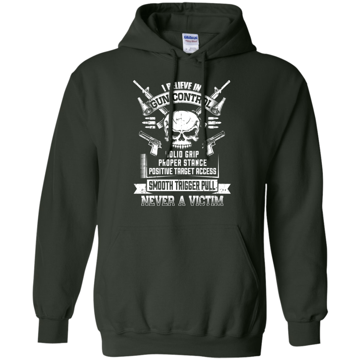 I Believe In Gun Control-T-Shirt & Hoodie-Pullover Hoodie-Forest Green