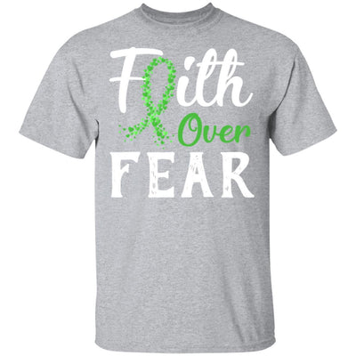 Kidney Disease Liver Cancer Awareness Green Faith Over Fear-T-Shirt & Hoodie-Classic T-Shirt-Sport Grey