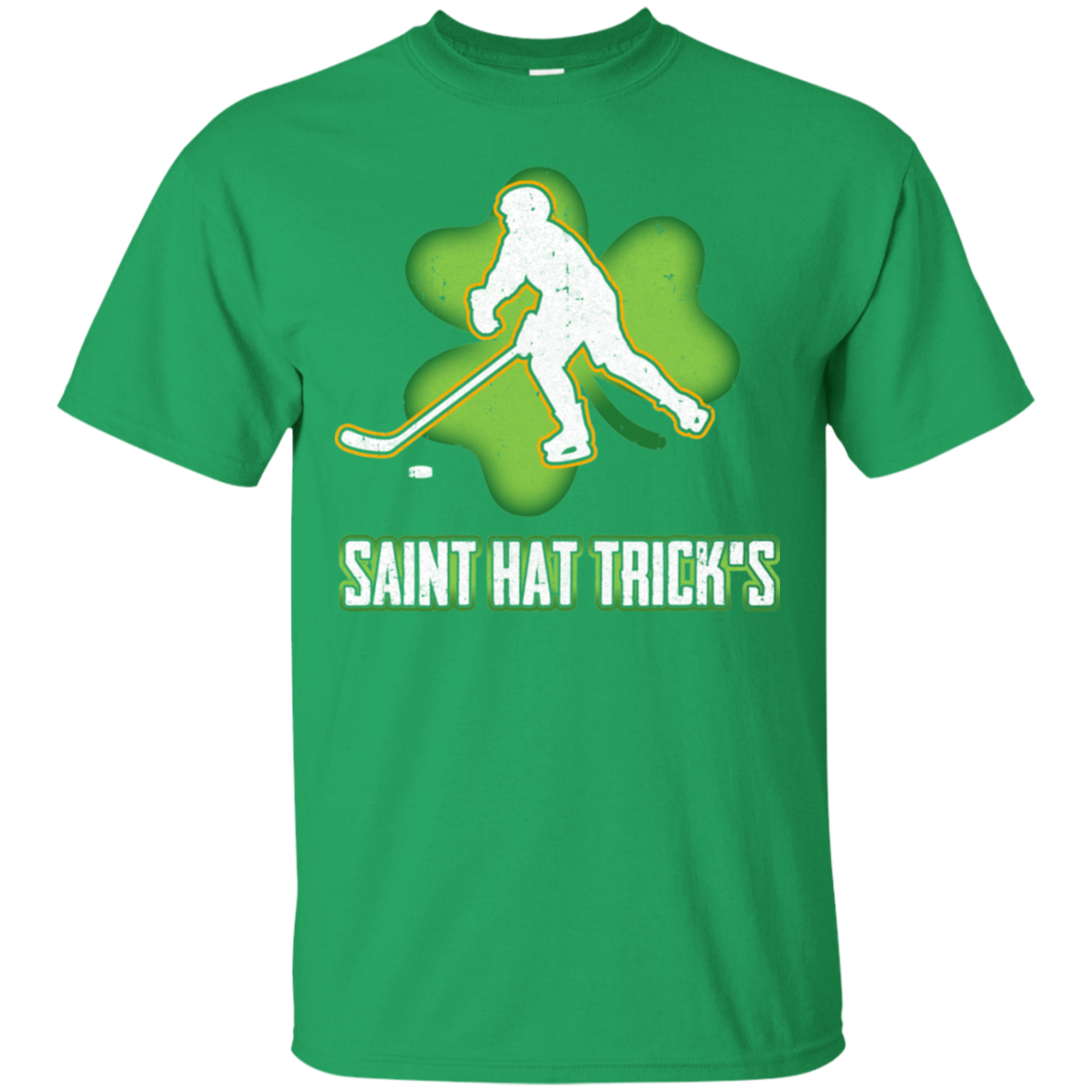 Saint Hat Trick's Hockey Shamrock St Patricks Day-T-Shirt & Hoodie-Classic T-Shirt-Irish Green