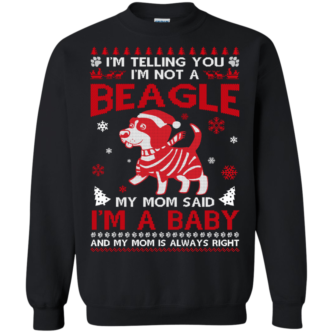 I'm Telling You I'm Not A Beagle-T-Shirt & Hoodie-Crewneck Sweatshirt-Black