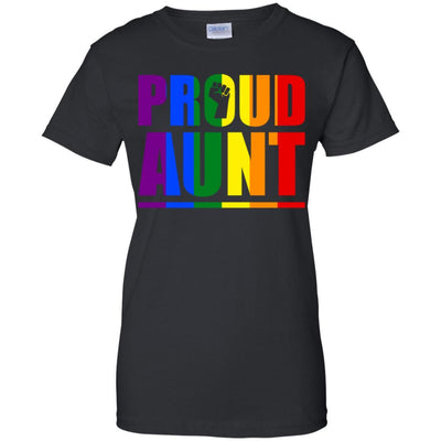 Proud Aunt Lesbian Pride Month LGBT-T-Shirt & Hoodie-Women's T-Shirt-Black
