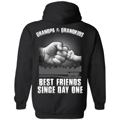 Grandpa And Grandkids Best Friends Single Day One-T-Shirt & Hoodie-Pullover Hoodie-Black