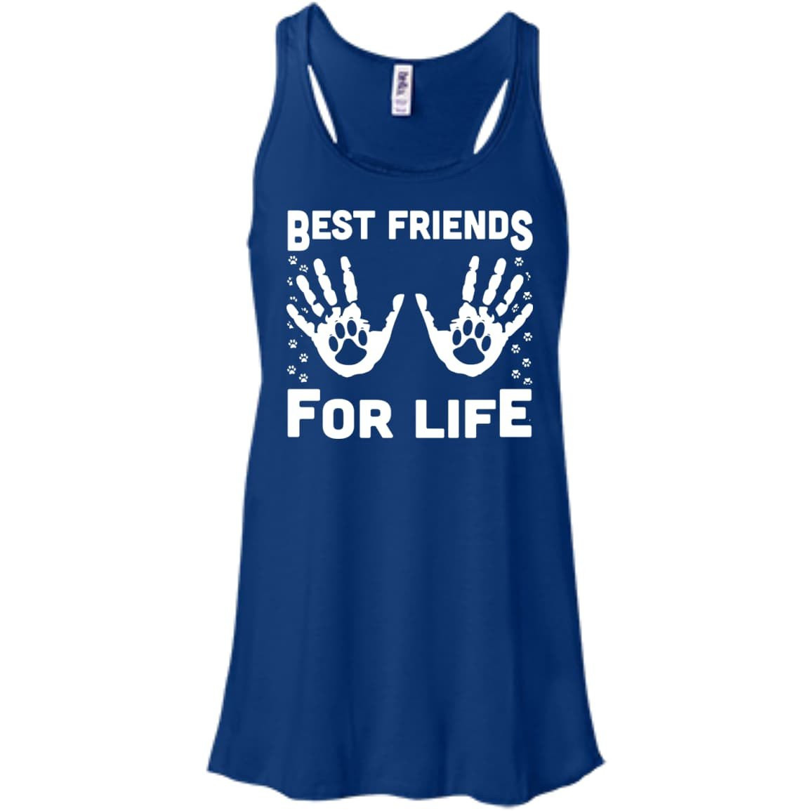 Funny Cat Best Friends For Life-T-Shirt & Hoodie-Women's Flowy Racerback Tank-True Royal