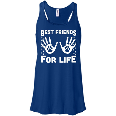 Funny Cat Best Friends For Life-T-Shirt & Hoodie-Women's Flowy Racerback Tank-True Royal