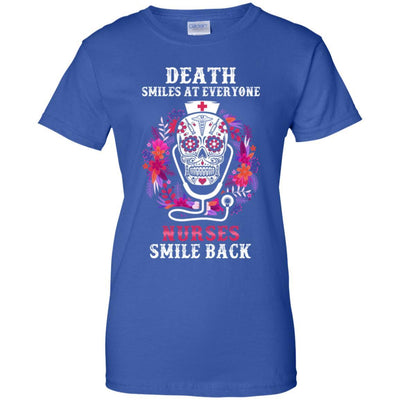 Death Smiles At Everyone Nurses Smile Back-T-Shirt & Tank Top-Women's T-Shirt-Royal