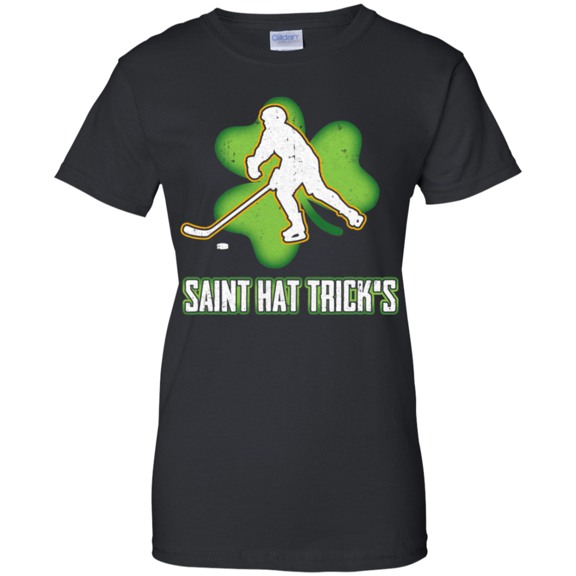 Saint Hat Trick's Hockey Shamrock St Patricks Day-T-Shirt & Hoodie-Women's T-Shirt-Black