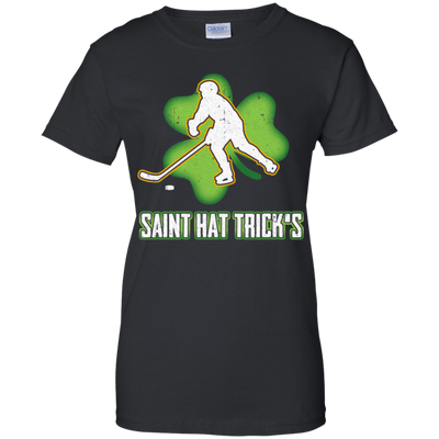 Saint Hat Trick's Hockey Shamrock St Patricks Day-T-Shirt & Hoodie-Women's T-Shirt-Black