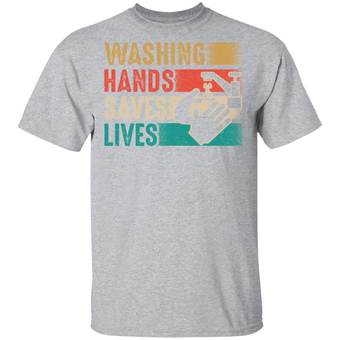 Vintage Washing Hands Saves Lives-T-Shirt & Hoodie-Classic T-Shirt-Sport Grey