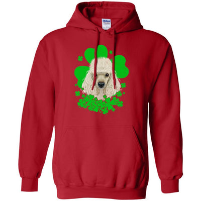 Poodle St. Patrick's Day Clovers-T-Shirt & Hoodie-Pullover Hoodie-Red