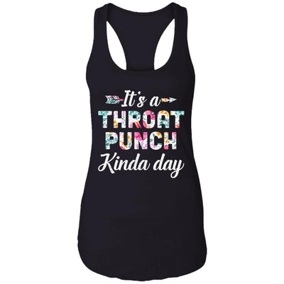 It's A Throat Punch Kinda Day Flower-T-Shirt & Tank Top-Women's Ideal Racerback Tank-Black
