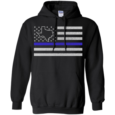 Texas Thin Blue Line Police State-T-Shirt & Hoodie-Pullover Hoodie-Black