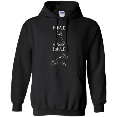 Yoga Cat Inhale Exhale-T-Shirt & Hoodie-Pullover Hoodie-Black