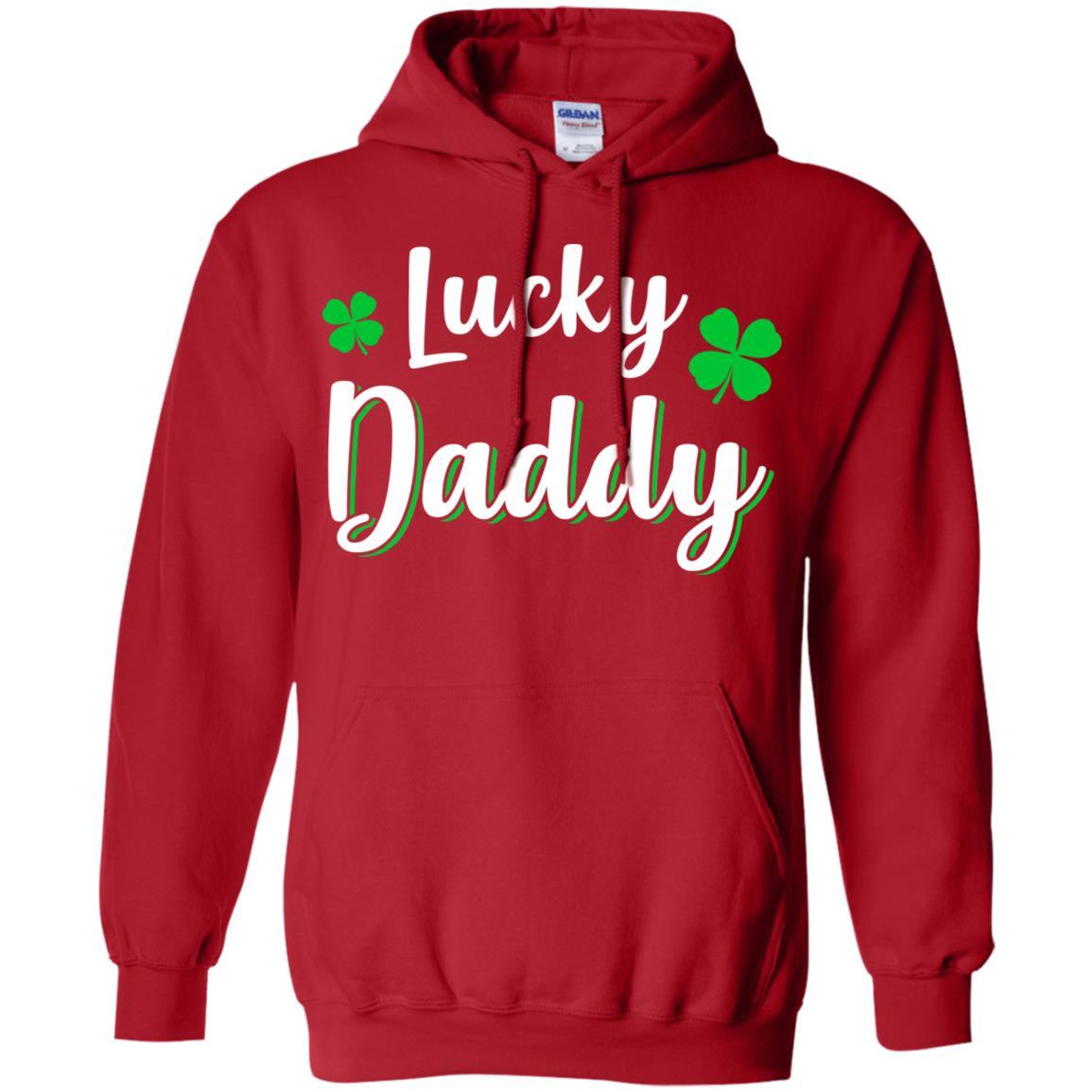 Luckiest Lucky Daddy St Patricks Day-T-Shirt & Hoodie-Pullover Hoodie-Red