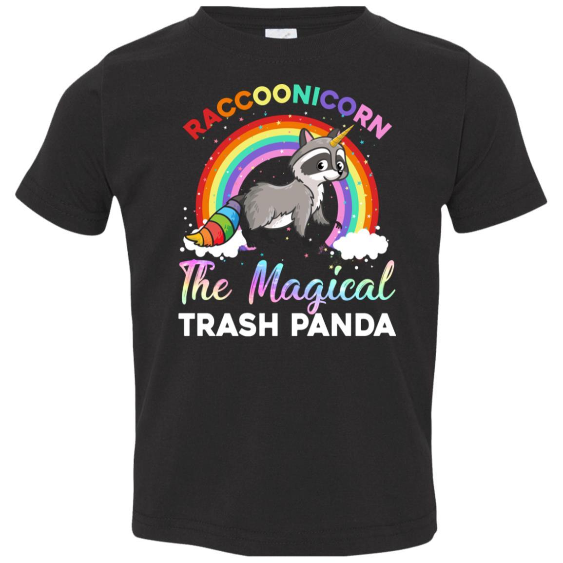 Racoonicorn Raccoon Unicorn Trash Panda For Kid Girls Youth-Youth Shirt-Toddler T-Shirt-Black