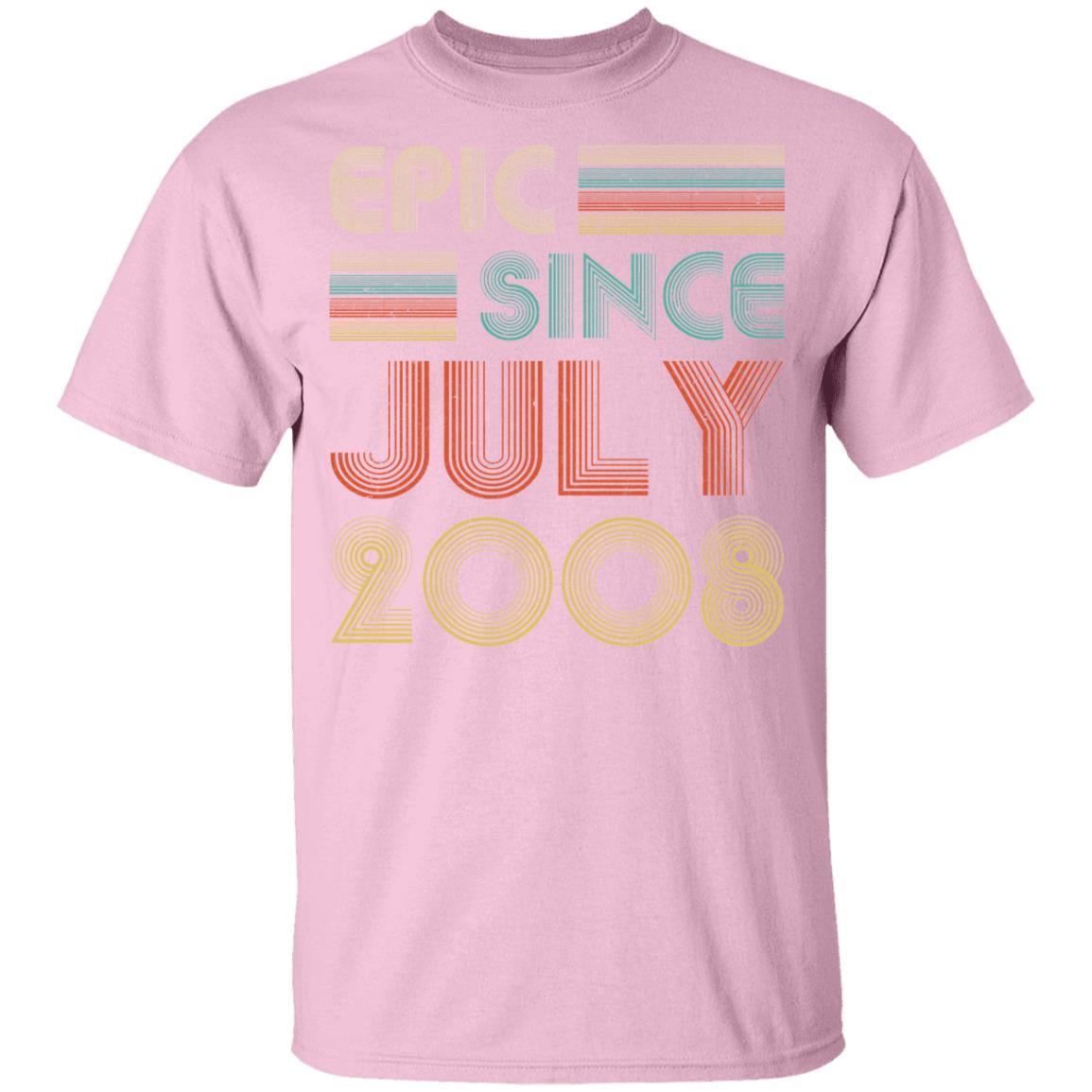 Epic Since July 2008 Vintage 13th Birthday Gifts Youth-Youth Shirt-Youth T-Shirt-Light Pink