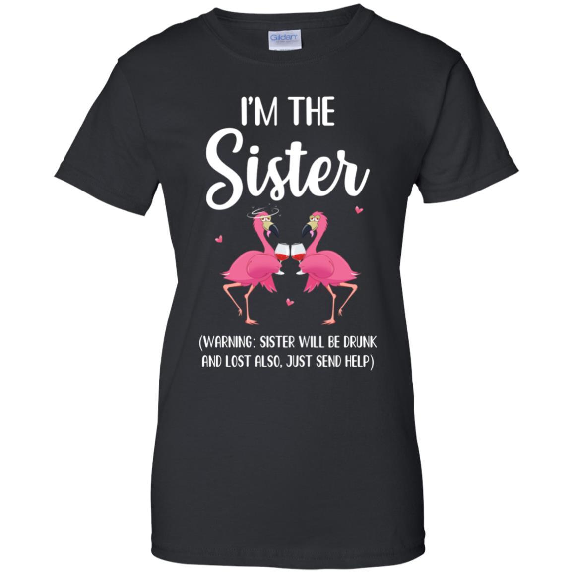 If I Lost Or Drunk Please Return To Sister Flamingo-T-Shirt & Tank Top-Women's T-Shirt-Black