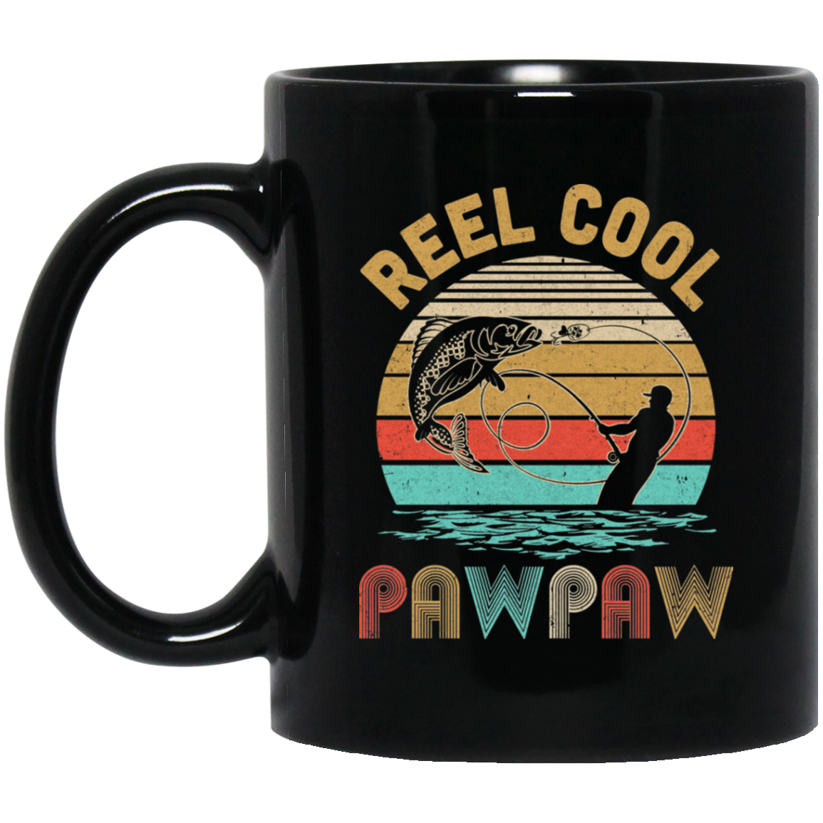 Vintage Reel Cool PawPaw Fish Fishing Father's Day Gift Mug