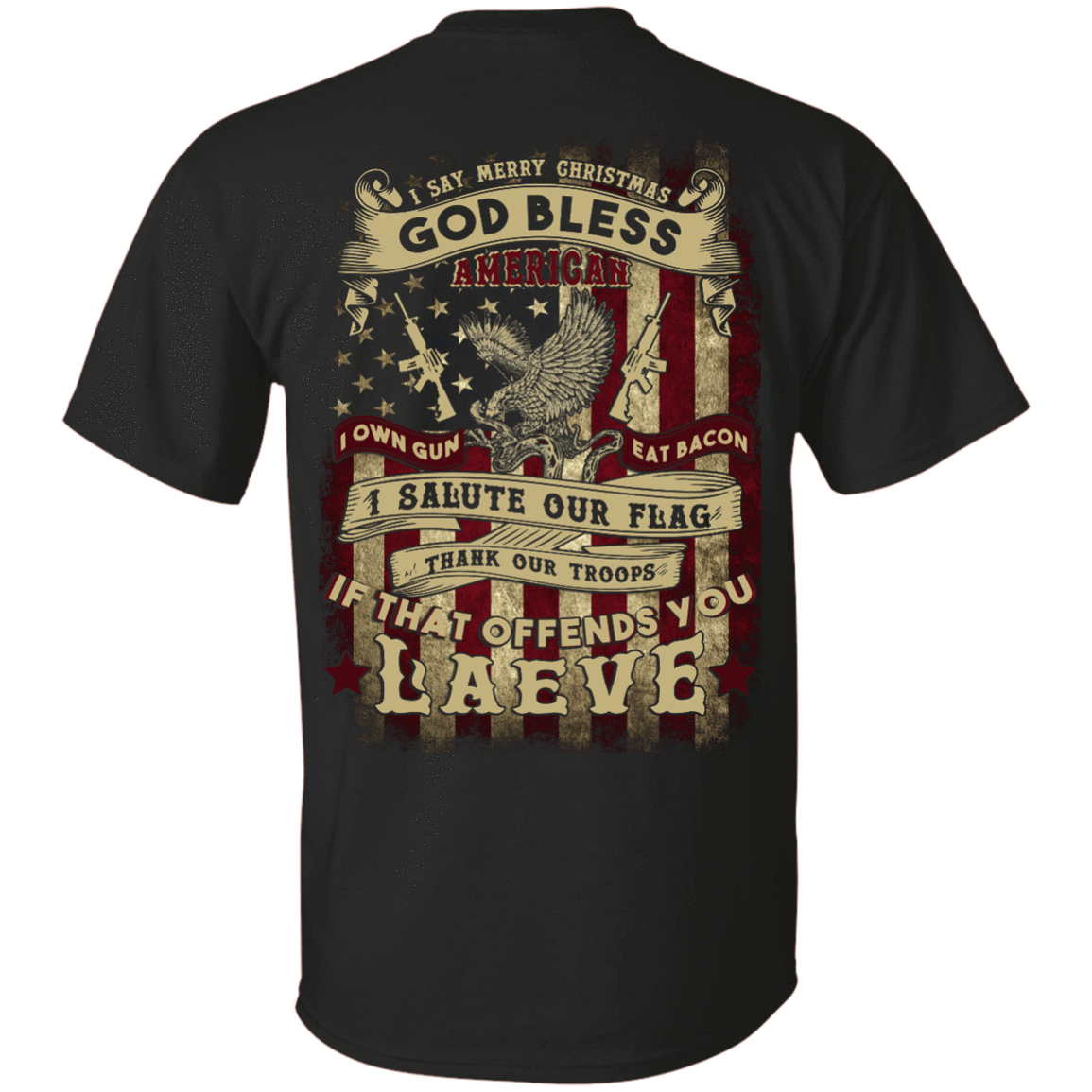 I Say Merry Christmas God Bless America Christmas-T-Shirt & Hoodie-Classic T-Shirt-Black