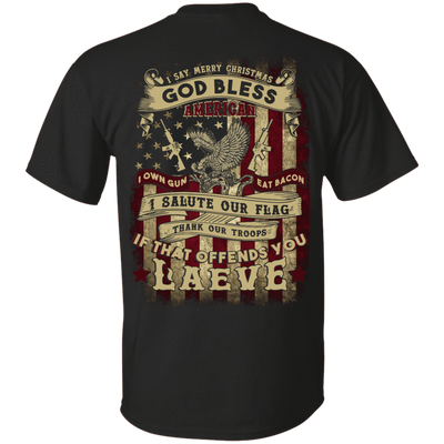 I Say Merry Christmas God Bless America Christmas-T-Shirt & Hoodie-Classic T-Shirt-Black