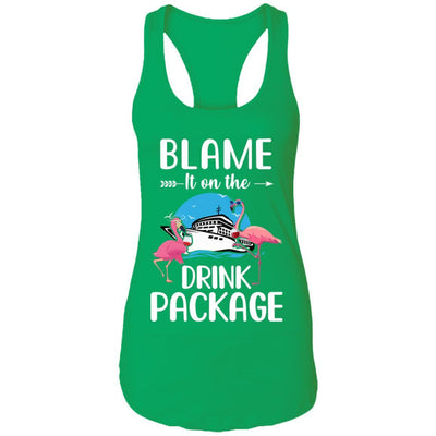 Flamingo Blame It On The Drink Package Cruising Cruiser-T-Shirt & Tank Top-Women's Ideal Racerback Tank-Kelly Green