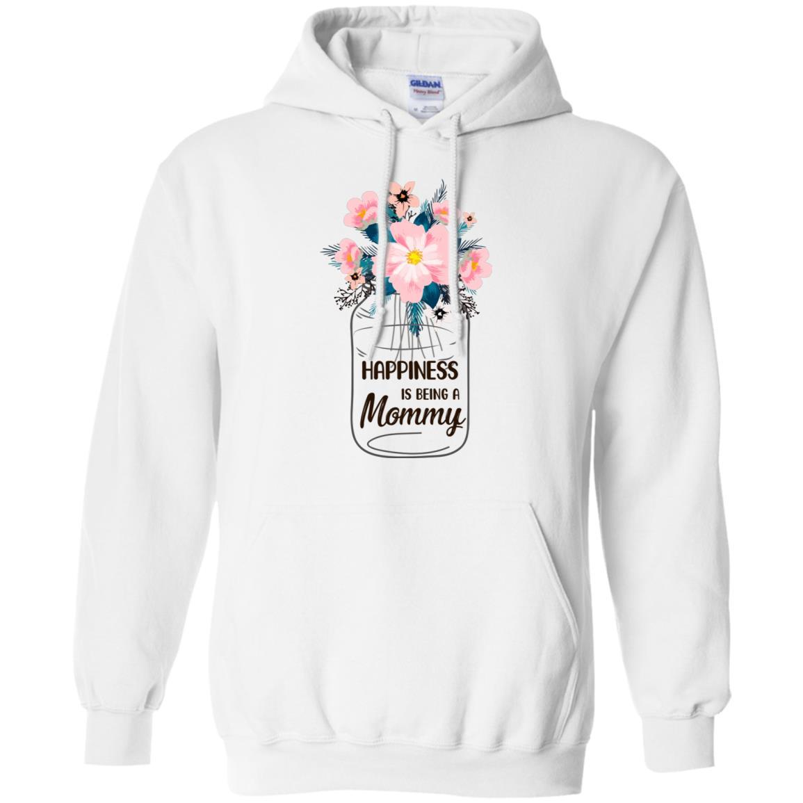 Happiness Is Being Mommy Life Flower Mommy Gifts-T-Shirt & Hoodie-Pullover Hoodie-White