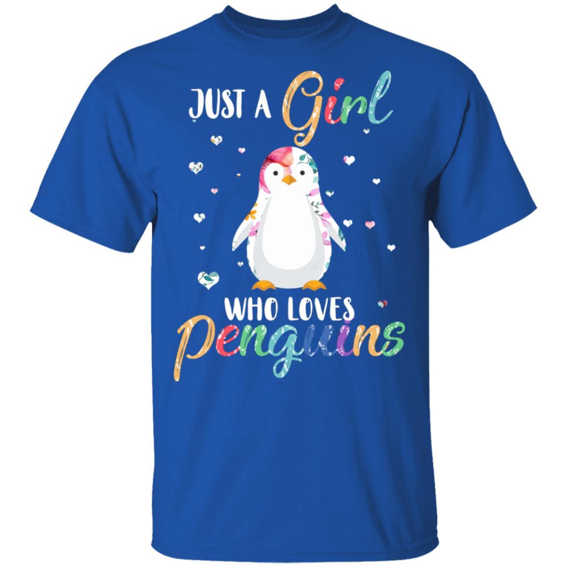 Just A Girl Who Loves Penguins Cute Penguin Lover-T-Shirt & Hoodie-Classic T-Shirt-Royal