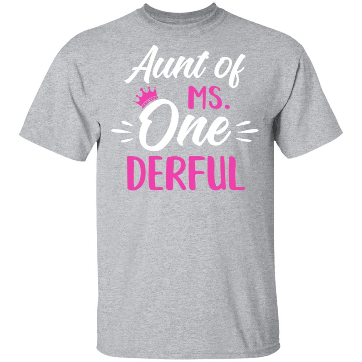Aunt Of Ms Onederful 1st Birthday Party Costumes Gifts-T-Shirt & Hoodie-Classic T-Shirt-Sport Grey