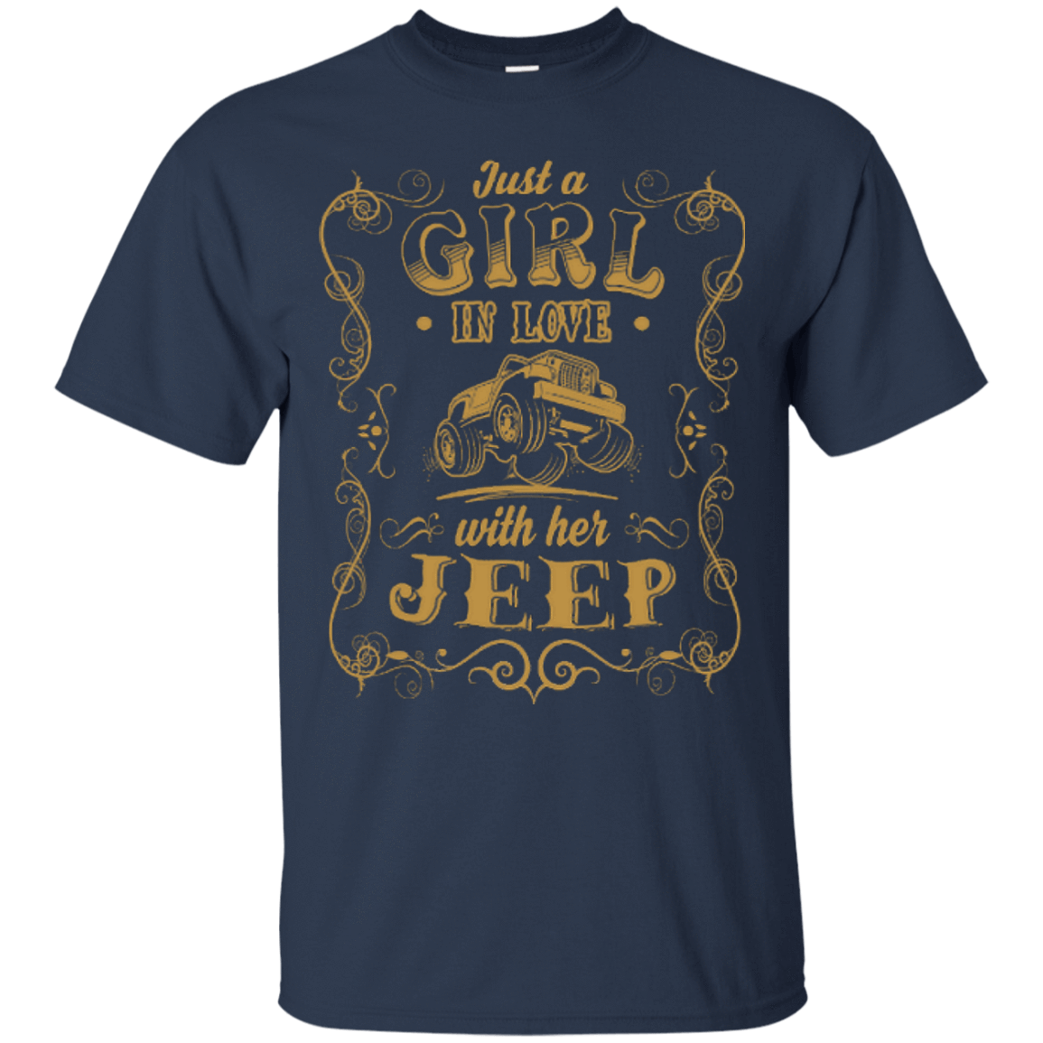 Just A Girl In Love With Her Jeep-T-Shirt & Hoodie-Classic T-Shirt-Navy
