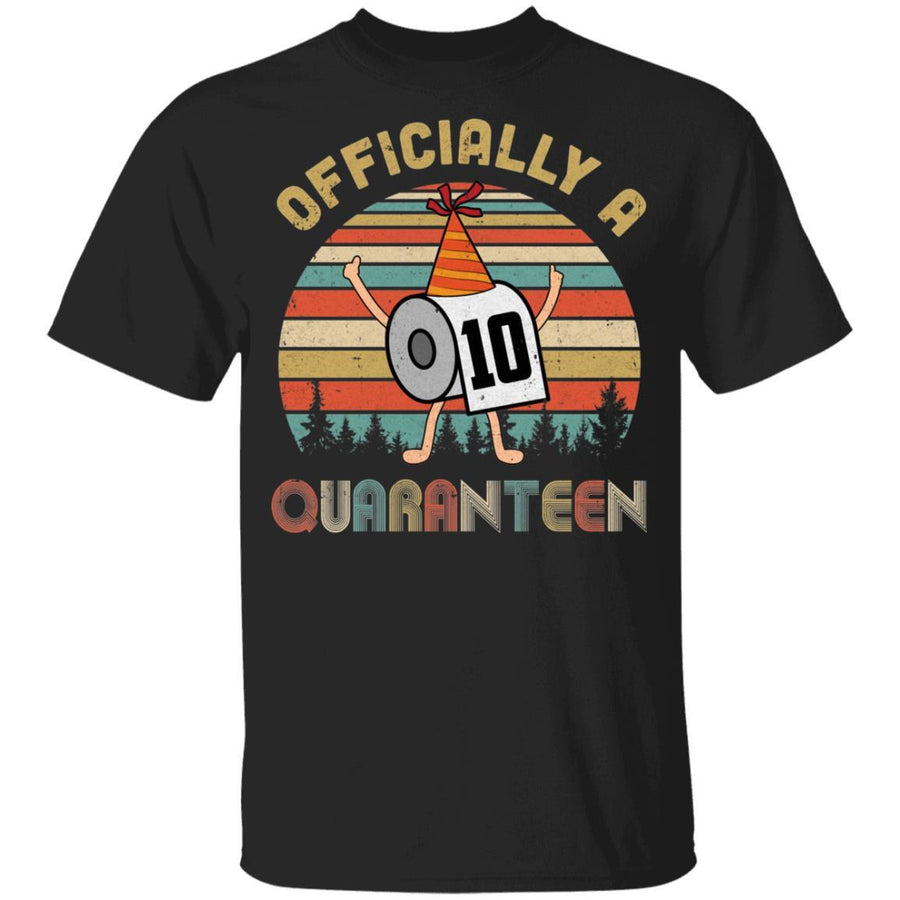 Officially A 10th Quaranteen 2011 Birthday Social Distancing Youth-Youth Shirt-Youth T-Shirt-Black