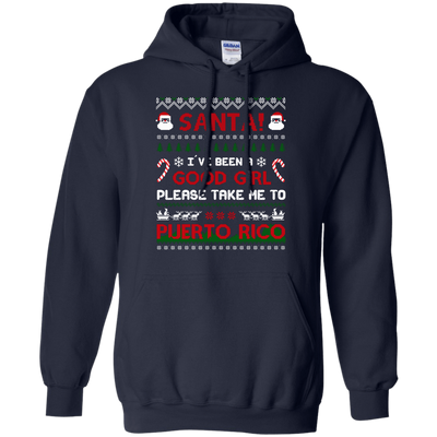 Santa I've Been A Good Girl Please Take Me To Puerto Rico-T-Shirt & Hoodie-Pullover Hoodie-Navy