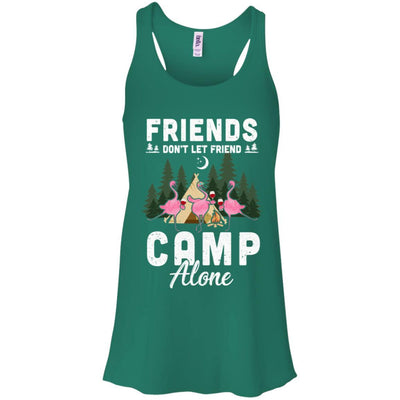 Friends Don't Let Friends Camp Alone Wine Camping Flamingo-T-Shirt & Tank Top-Women's Flowy Racerback Tank-Kelly Green