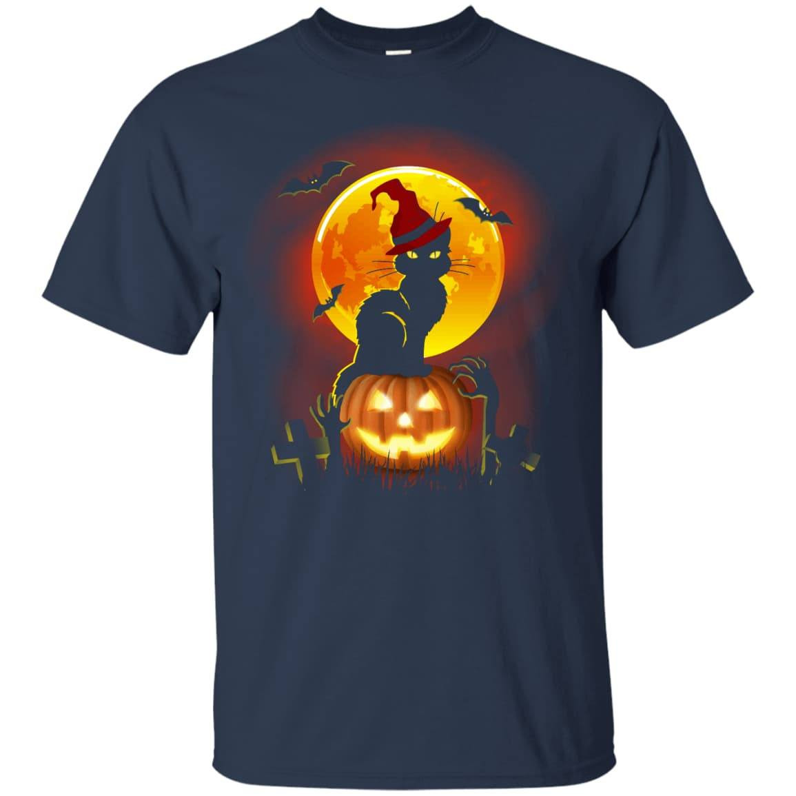 Happy Halloween Cat-T-Shirt & Hoodie-Classic T-Shirt-Navy