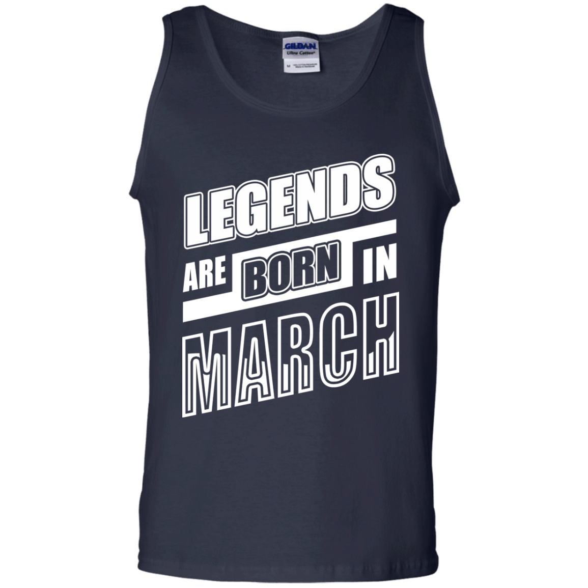 Legends are born in MARCH-T-Shirt & Hoodie-Unisex Tank-Navy