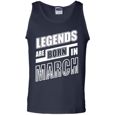 Legends are born in MARCH-T-Shirt & Hoodie-Unisex Tank-Navy