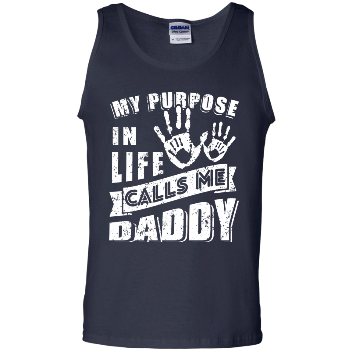 My Purpose In Life Calls Me Dad-T-Shirt & Hoodie-Unisex Tank-Navy
