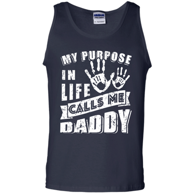 My Purpose In Life Calls Me Dad-T-Shirt & Hoodie-Unisex Tank-Navy
