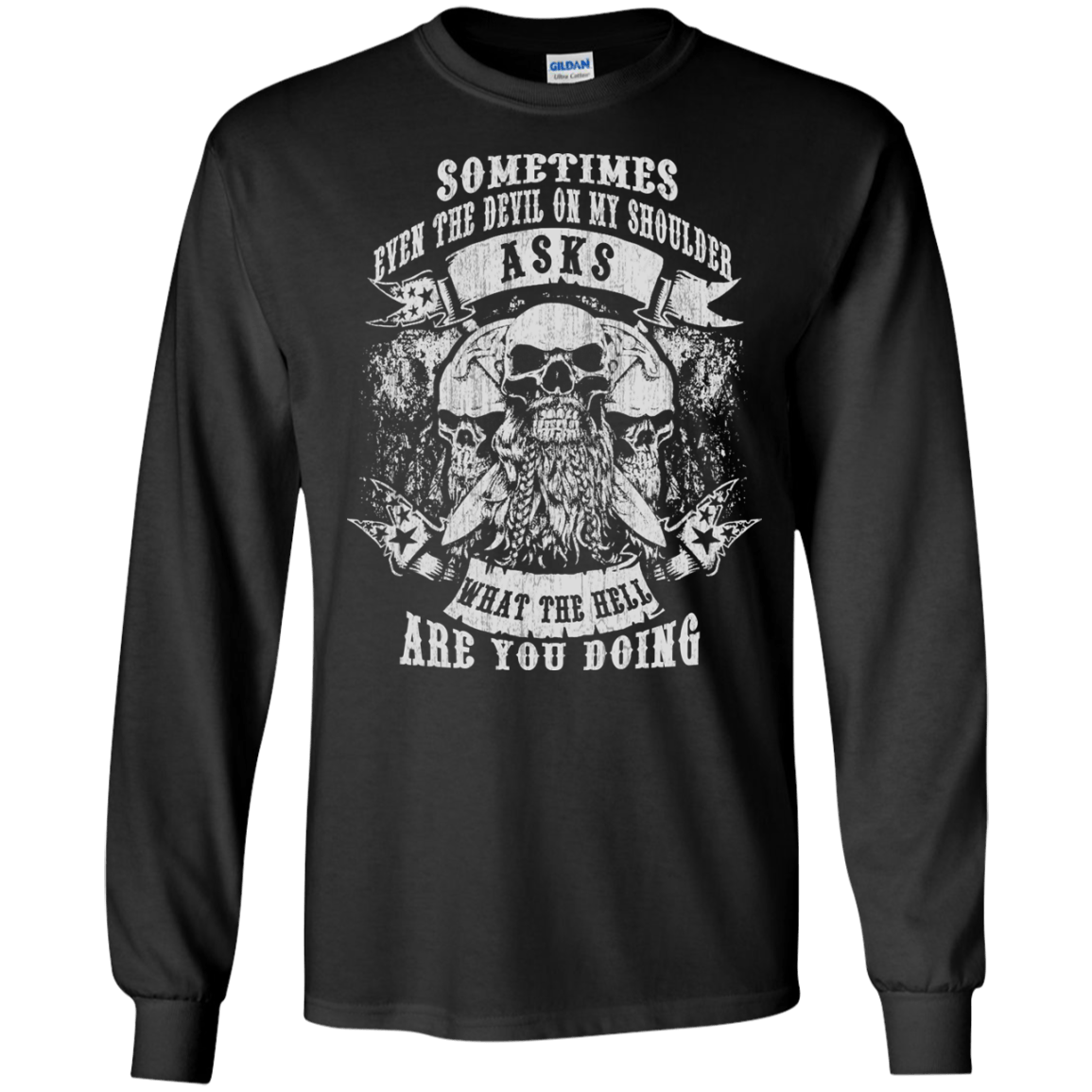 Viking What The Hell Are You Doing-T-Shirt & Hoodie-Long Sleeve T-Shirt-Black