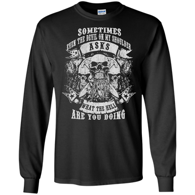 Viking What The Hell Are You Doing-T-Shirt & Hoodie-Long Sleeve T-Shirt-Black