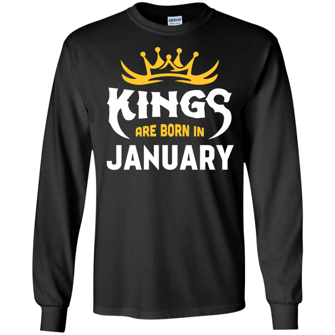 Kings Are Born In January-T-Shirt & Hoodie-Long Sleeve T-Shirt-Black