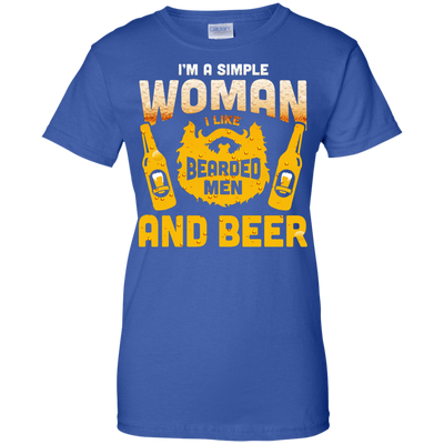 I'm A Simple Woman I Like Bearded Men And Beer-T-Shirt & Hoodie-Women's T-Shirt-Royal