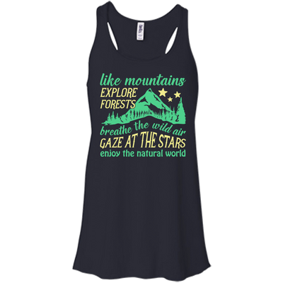 Like Mountains Explore Forests Breathe The Wild Air-T-Shirt & Hoodie-Women's Flowy Racerback Tank-Midnight
